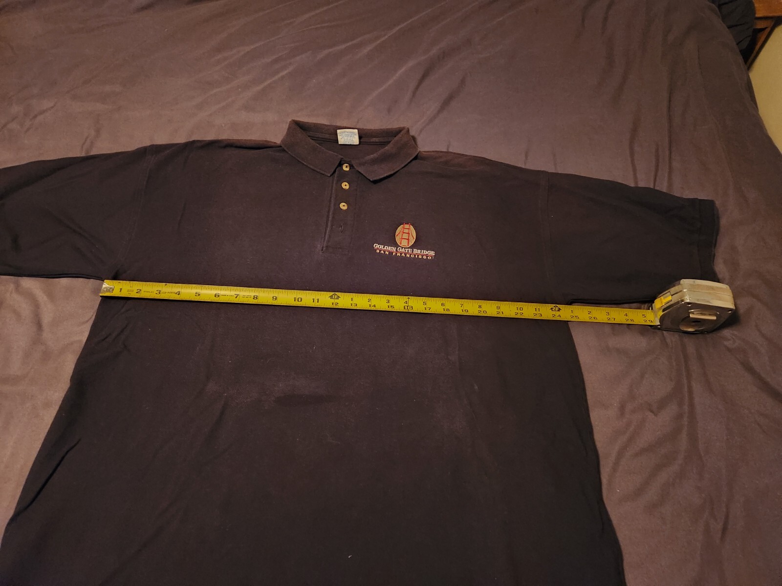 Golden Gate Bridge Black Polo Men’s XL San Francisco Crazy Shirts Hawaii USA