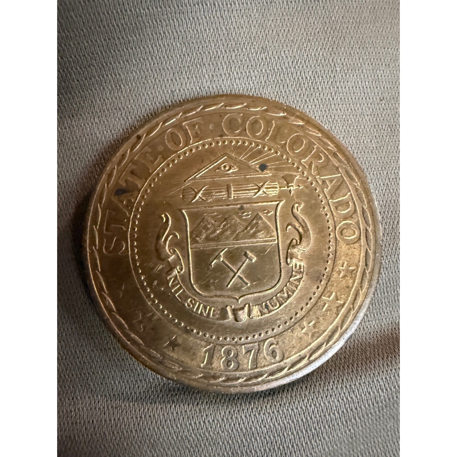 VTG 1970s State of Colorado Centennial Bicentennial Token Medal 1876 1976 Brass