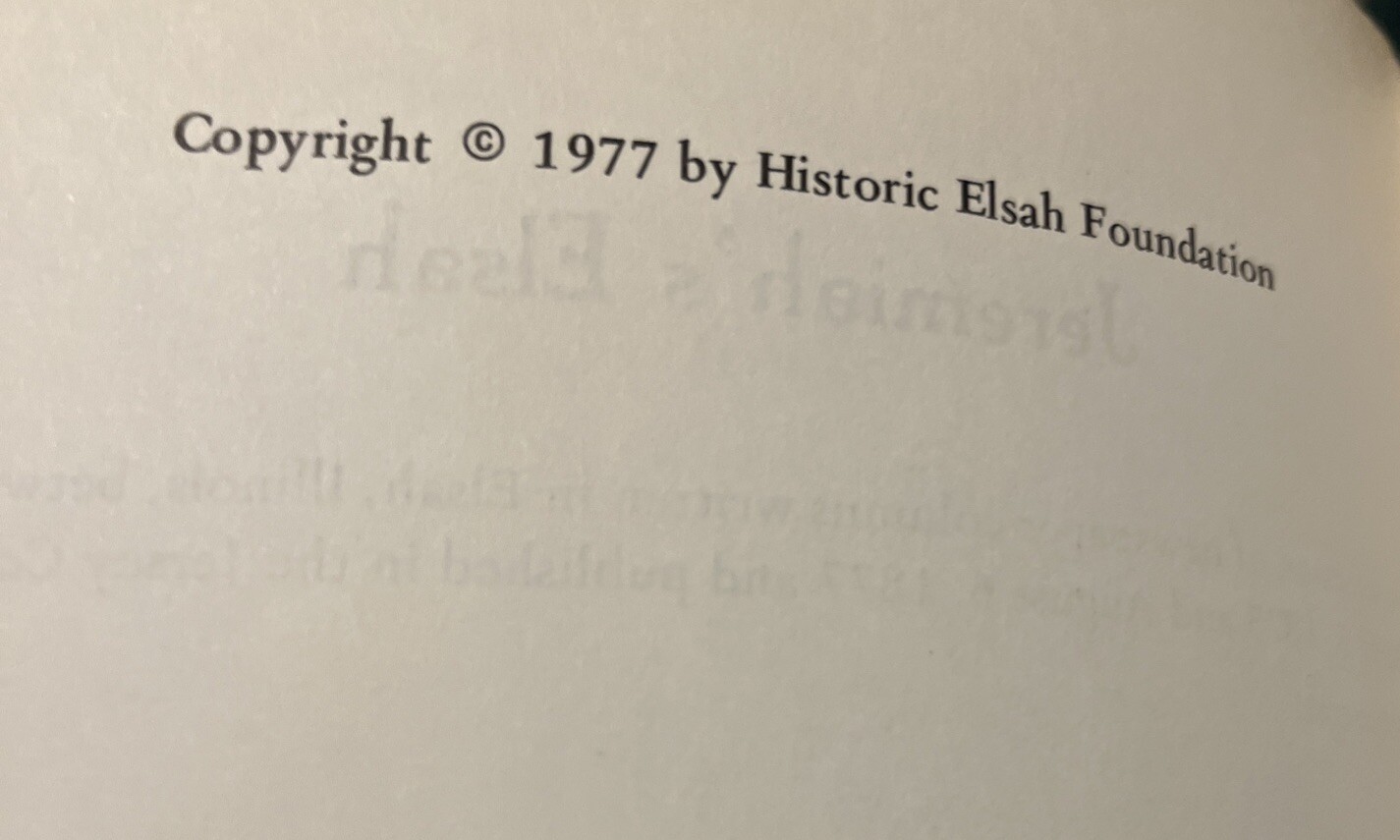 Jeremiah’s Elsah, Museum Copy Of 1977 Pamphlet Of 1870s Newspaper Columns, Samek
