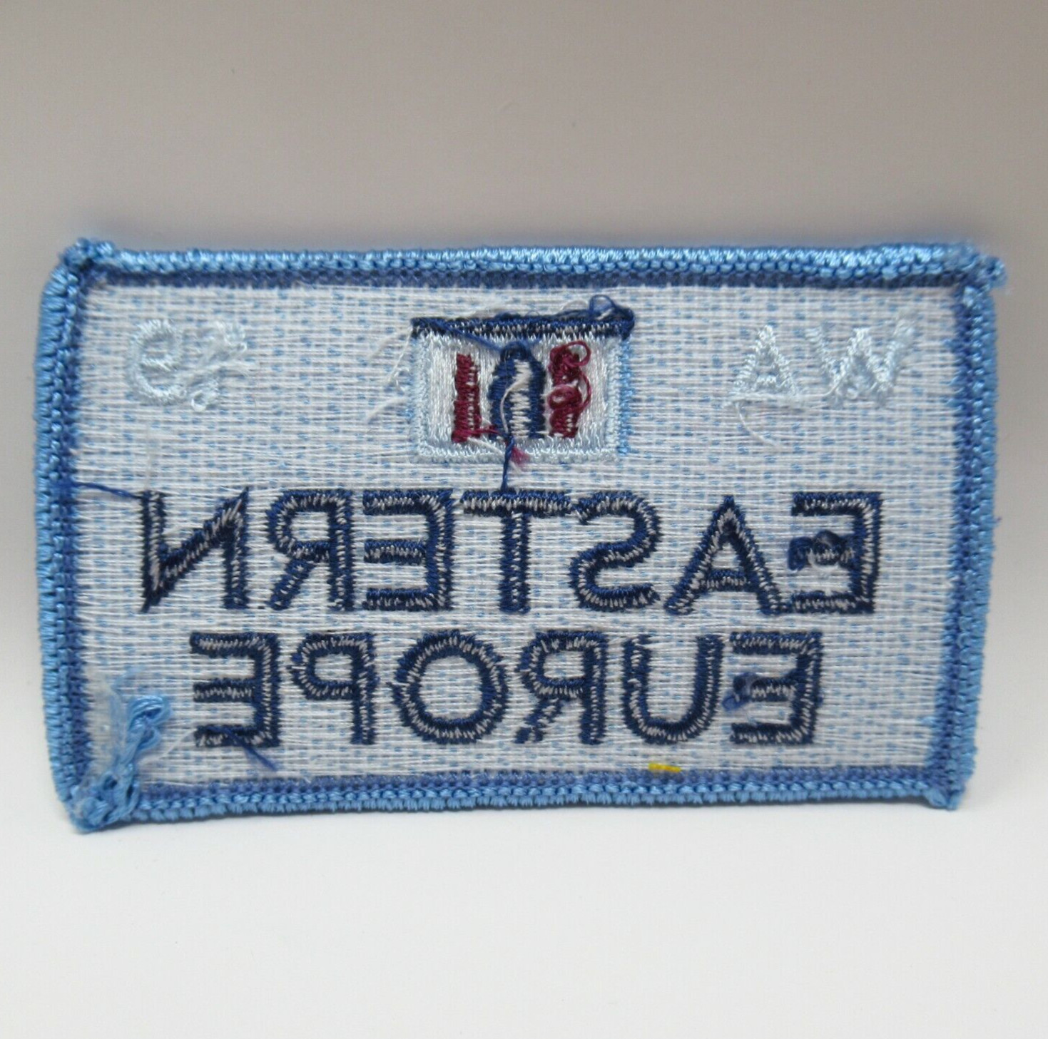 Eastern Europe WA 19 Embroidered Patch Baby Blue Travel Souvenir Vintage Sew On