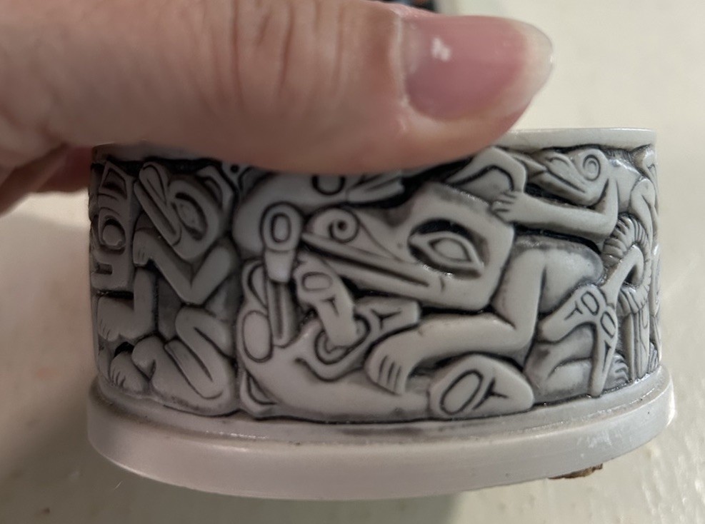 Aalco Canada Indigenous Souvenir Trinket Box With Thunderbird & Killer Whale