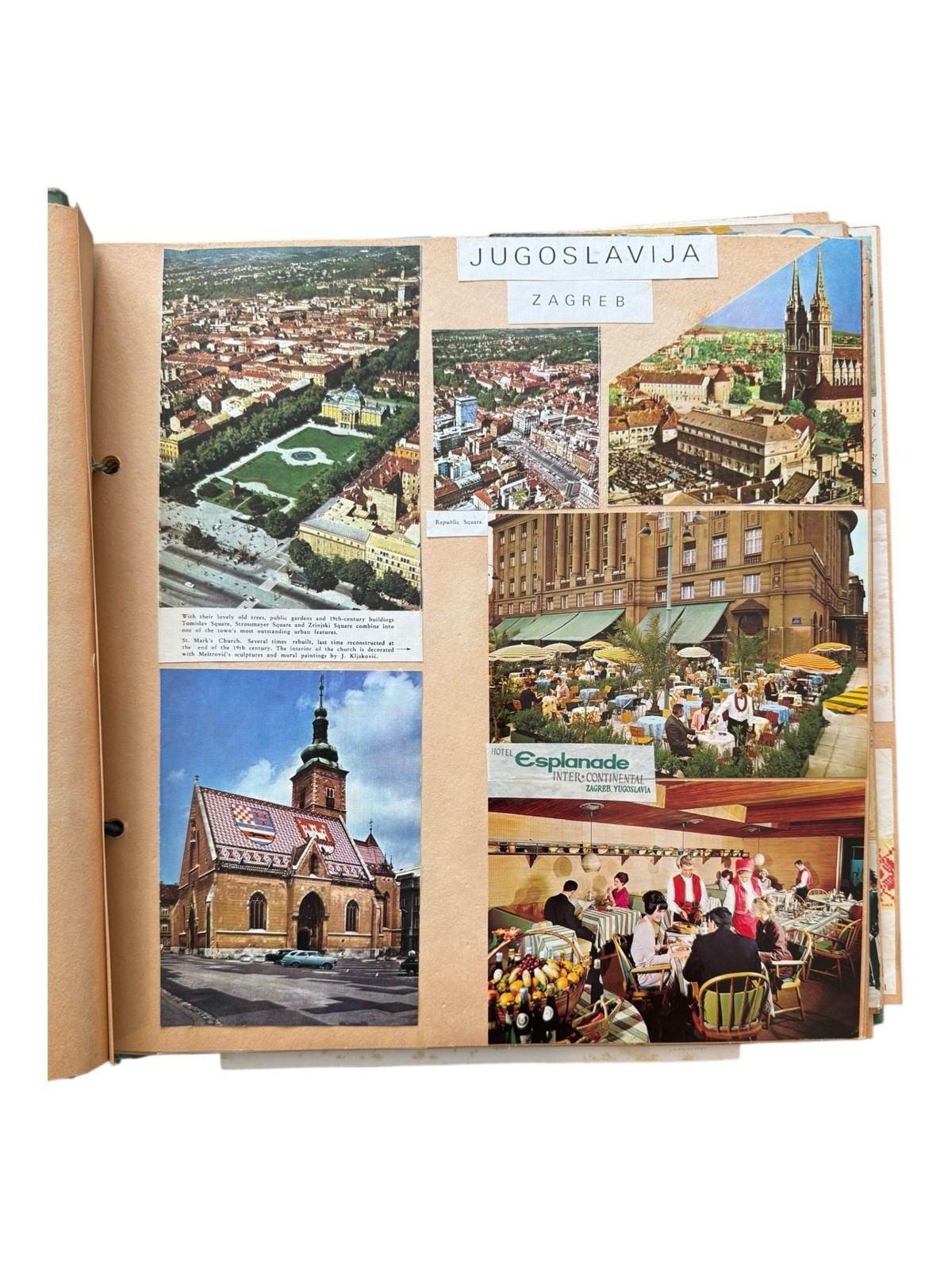1970’s Eastern Europe & Scandinavia Travel Scrapbook Postcards Stamps Wine Label