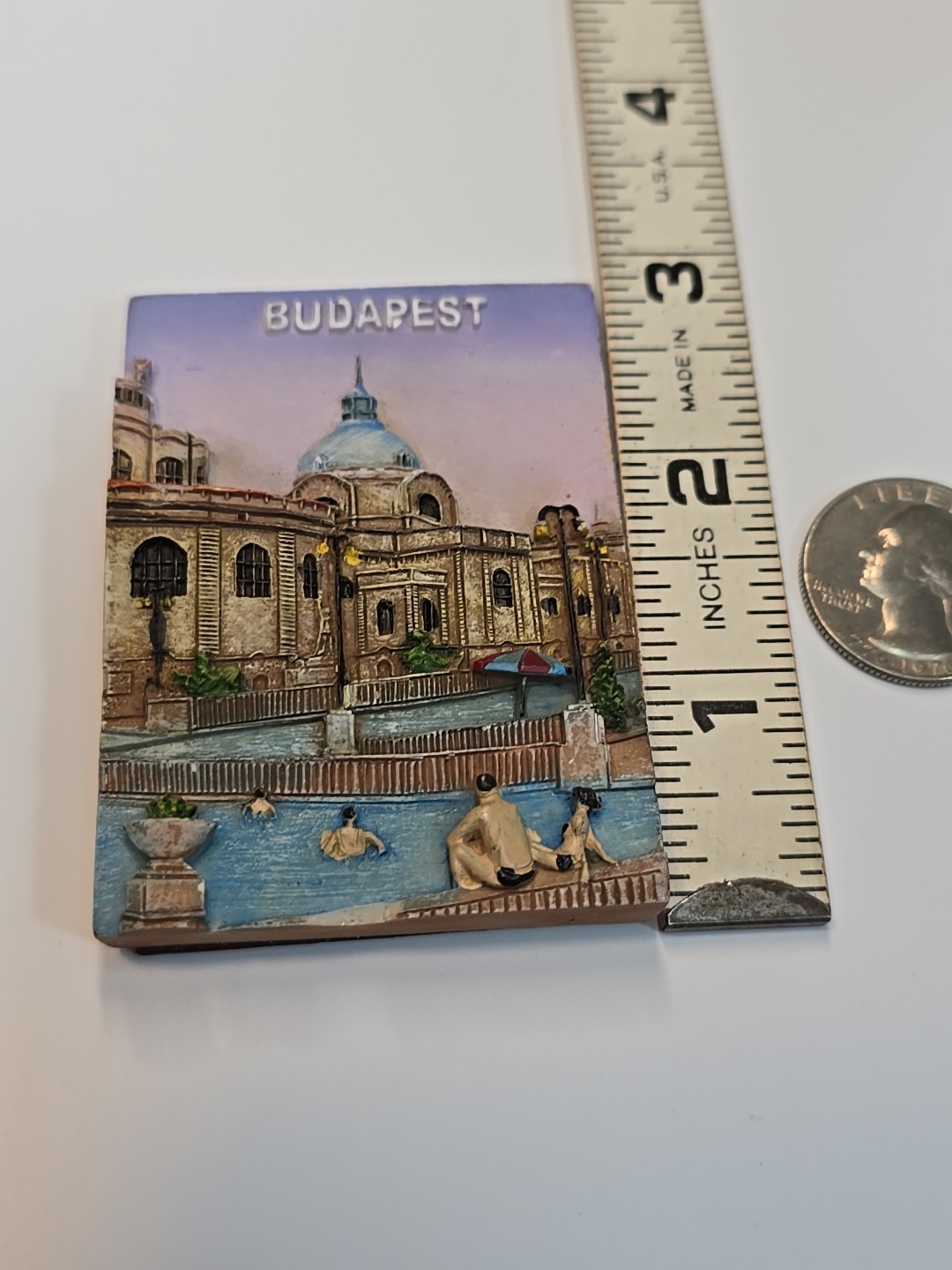 Budapest Travel Souvenir Fridge Magnet Hungary Szechenyi Thermal Baths 3-D Resin