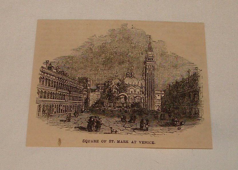 1876 magazine engraving ~ SQUARE OF ST. MARK, Venice, Italy