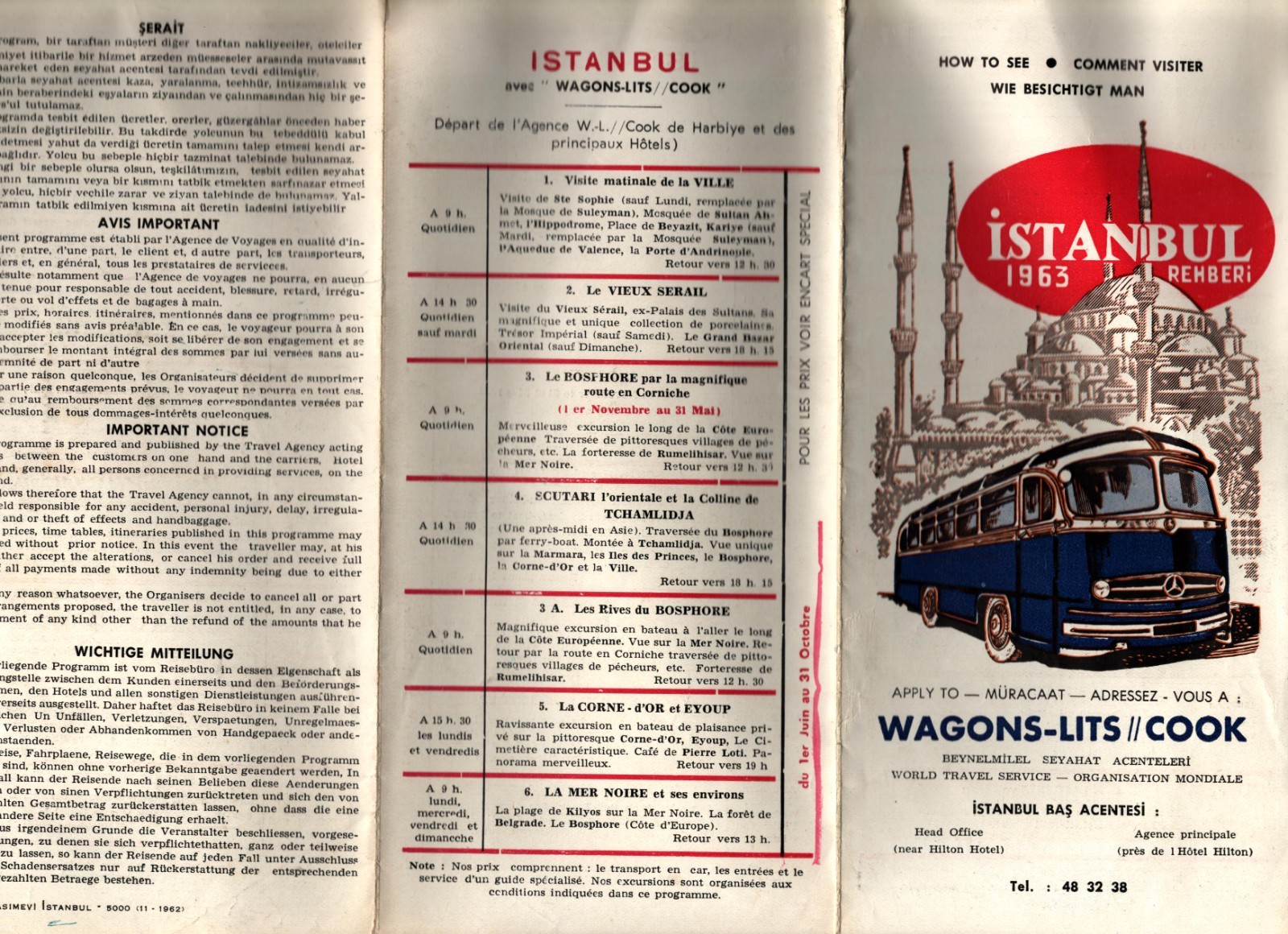 1963 Istanbul Turkey Vintage Brochure