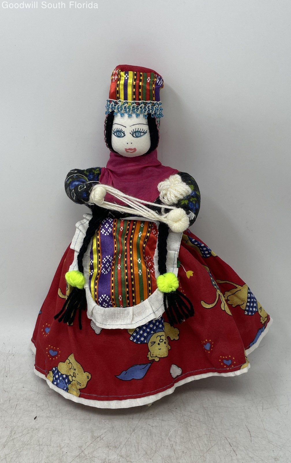 Vintage Womens Multicolor Tribal Handmade Cloth Eastern Europe Doll