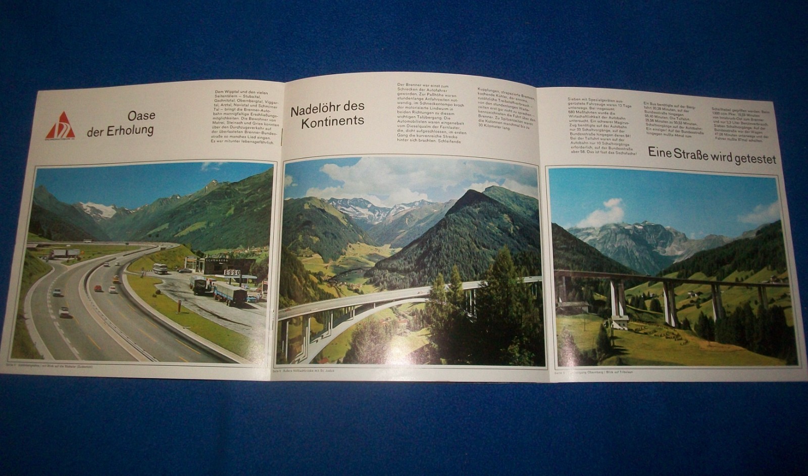 Austria Brenner Autobahn Brochure Europa Bridge Traumstrasse über die Alpen 1970