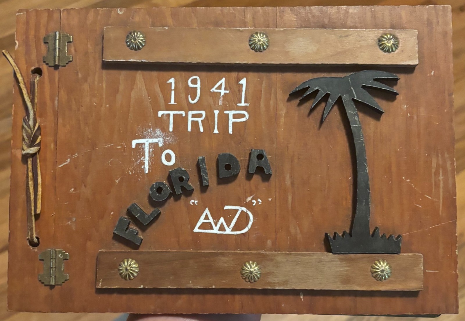 1941 Trip to Florida Wooden Travel Photo Album with 67 Photos