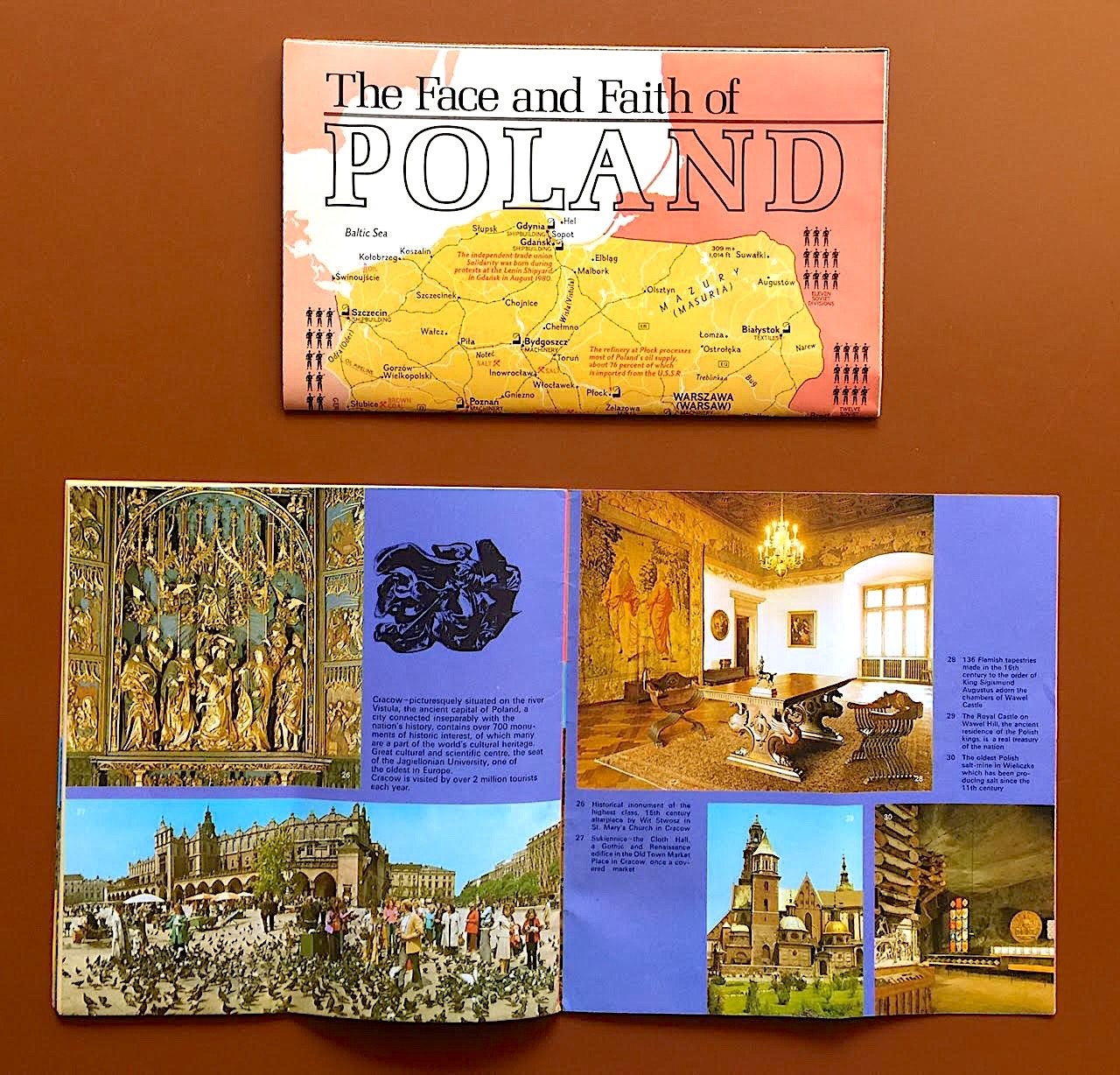 Vintage Maps, Brochure for Poland, Kraków / Early 1980’s