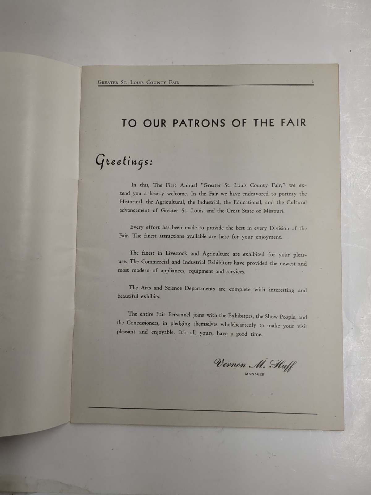 1947 Jefferson Barracks Park Fair Souvenir Program- Great Condition!
