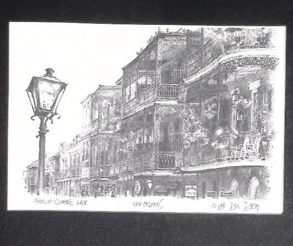 Vintage Don Davey French Quarter Lace New Orleans Signed Lithograph Print